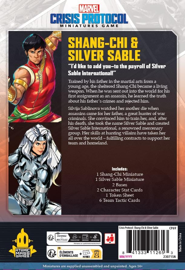 Atomic Mass Games Shang-Chi & Silver Sable Character Pack for Marvel: Crisis Protocol (FFGCP69)