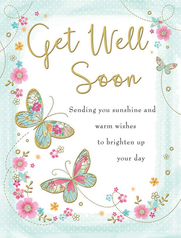 Piccadilly Greetings Get Well Blank Greeting Card | 8 x 6 Inches | Multicolor