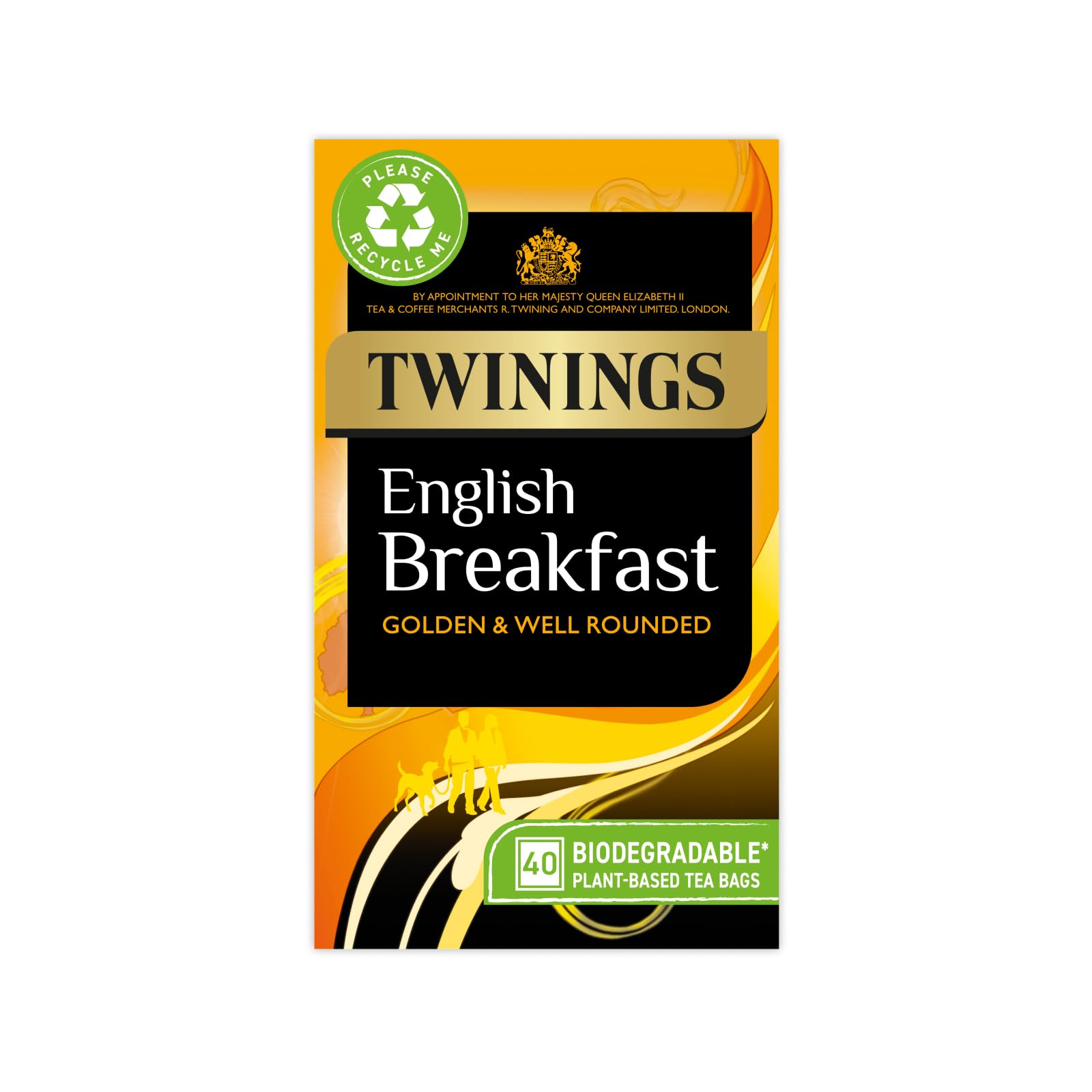 Twinings English Breakfast Black Tea - Golden & Well Rounded | 40 Biodegradable Teabags | 100g 1