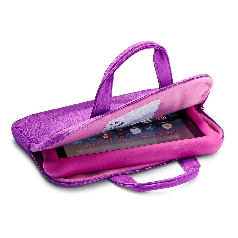 NuPro Zipper Sleeve for Fire HD 10 Kids Edition Tablet | Purple/Pink | Fits Bumper 1