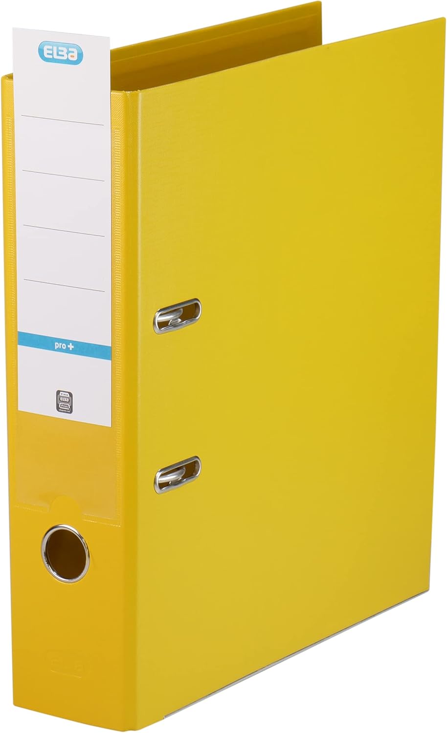 Elba A4 70mm Strongline Plastic On Board Lever Arch File, Yellow - Heavy-Duty Filing Solution for Legal and Office Use