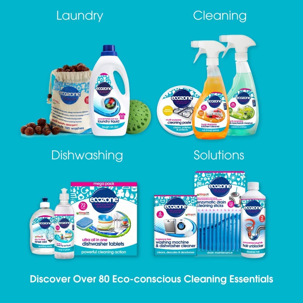 Ecozone All Round Bathroom Cleaner & Limescale Remover - Plant-Based, Vegan Friendly, Lemon Scent | 500ml 6