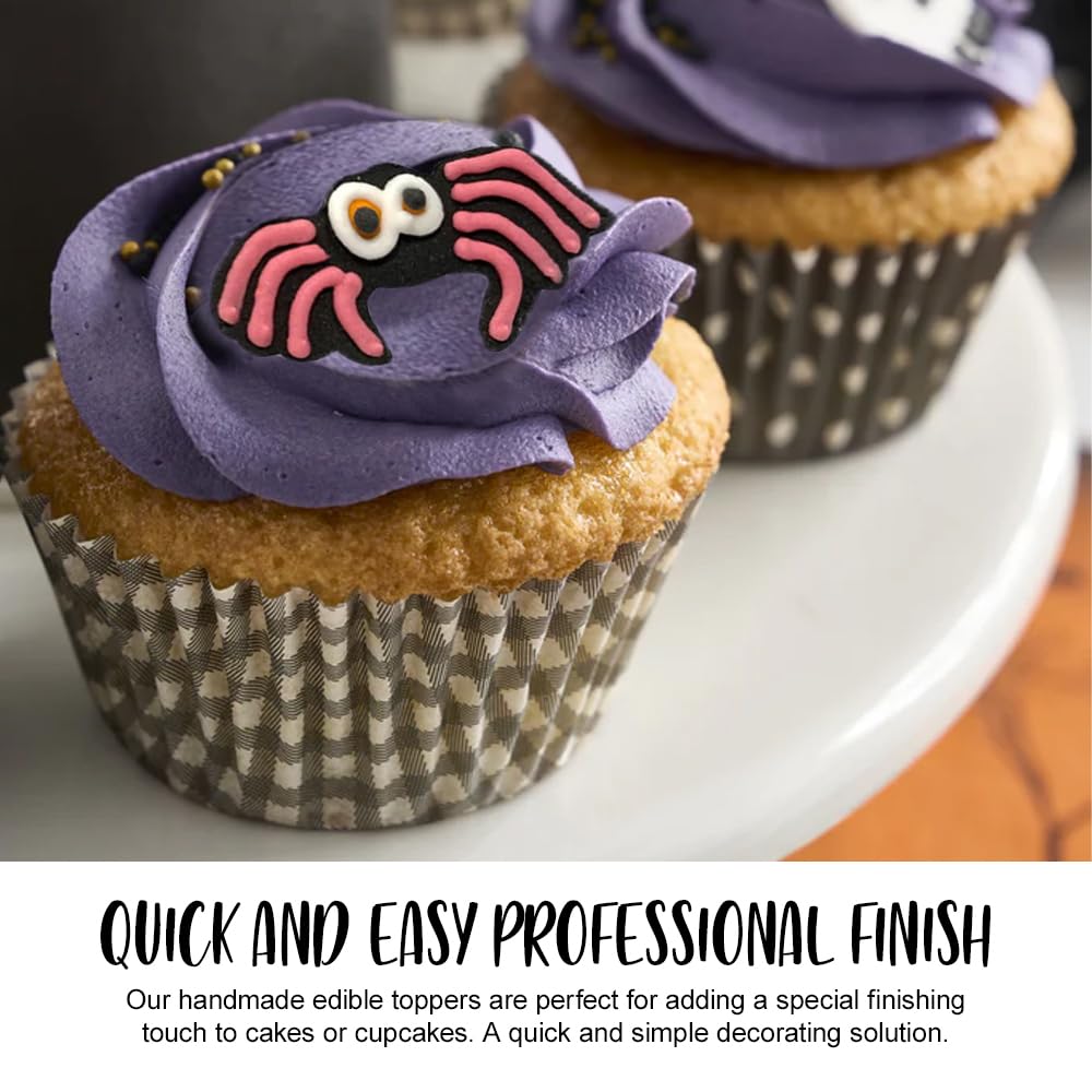 Anniversary House - 6pcs Halloween Neon Spider Edible Cake Toppers 2