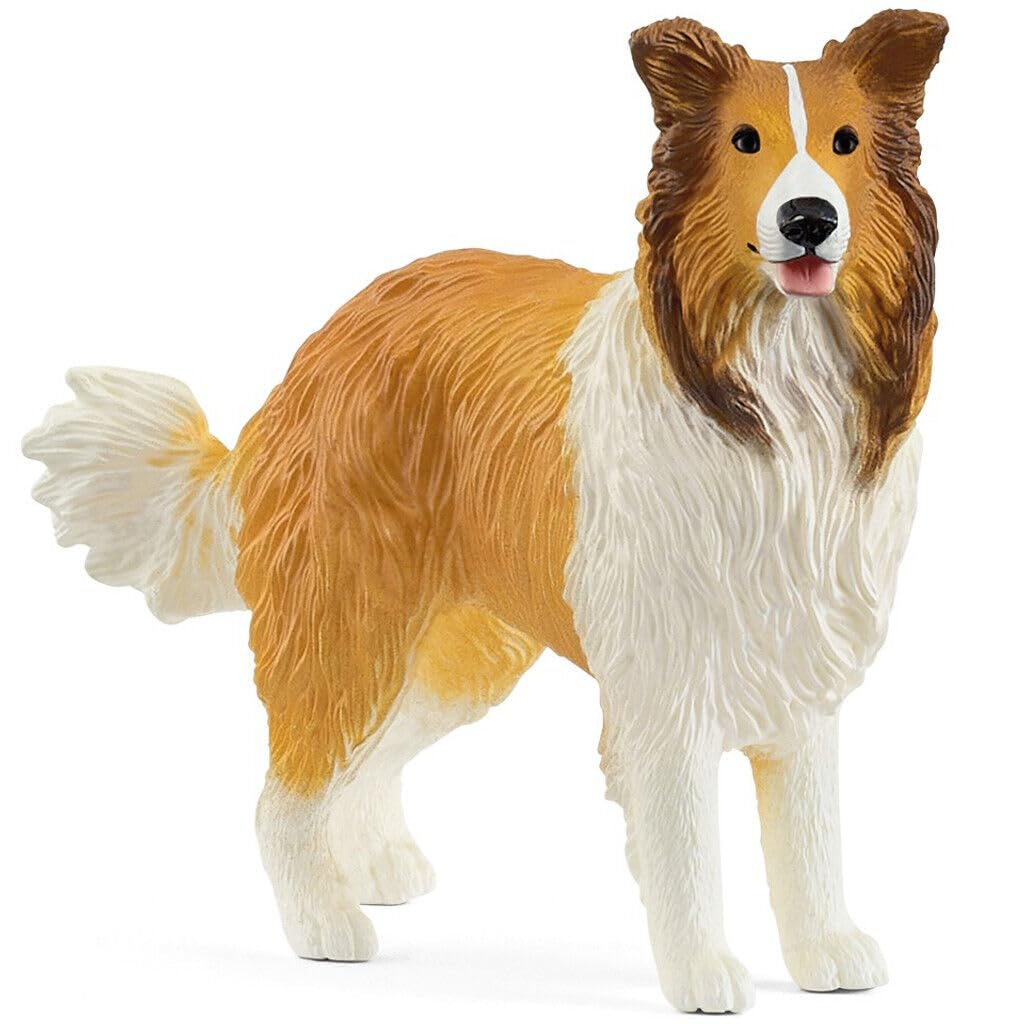 Schleich Farm World Collie Figurine 13998-25 | Realistic Plastic Animal Toy for Ages 3+