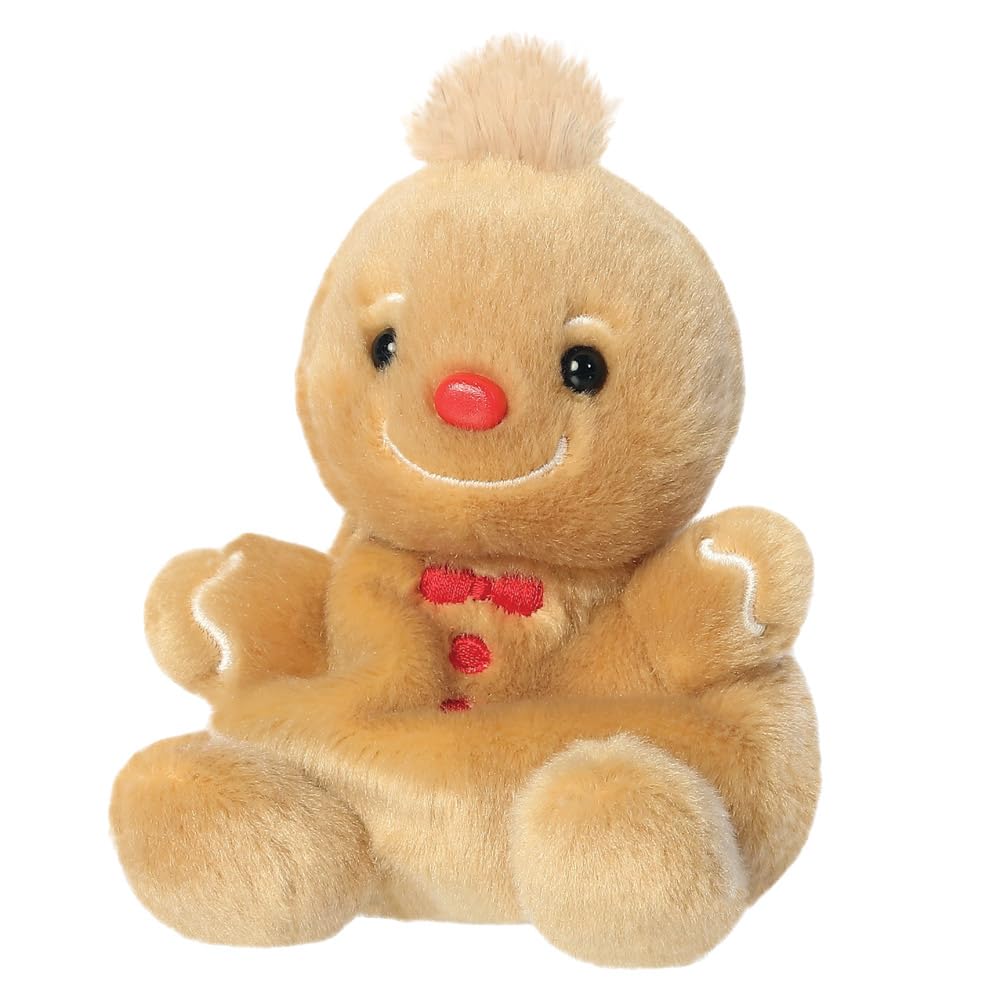 Palm Pals Gino Gingerbread Man Soft Toy - 13cm Bean-Filled Plush, Brown 2