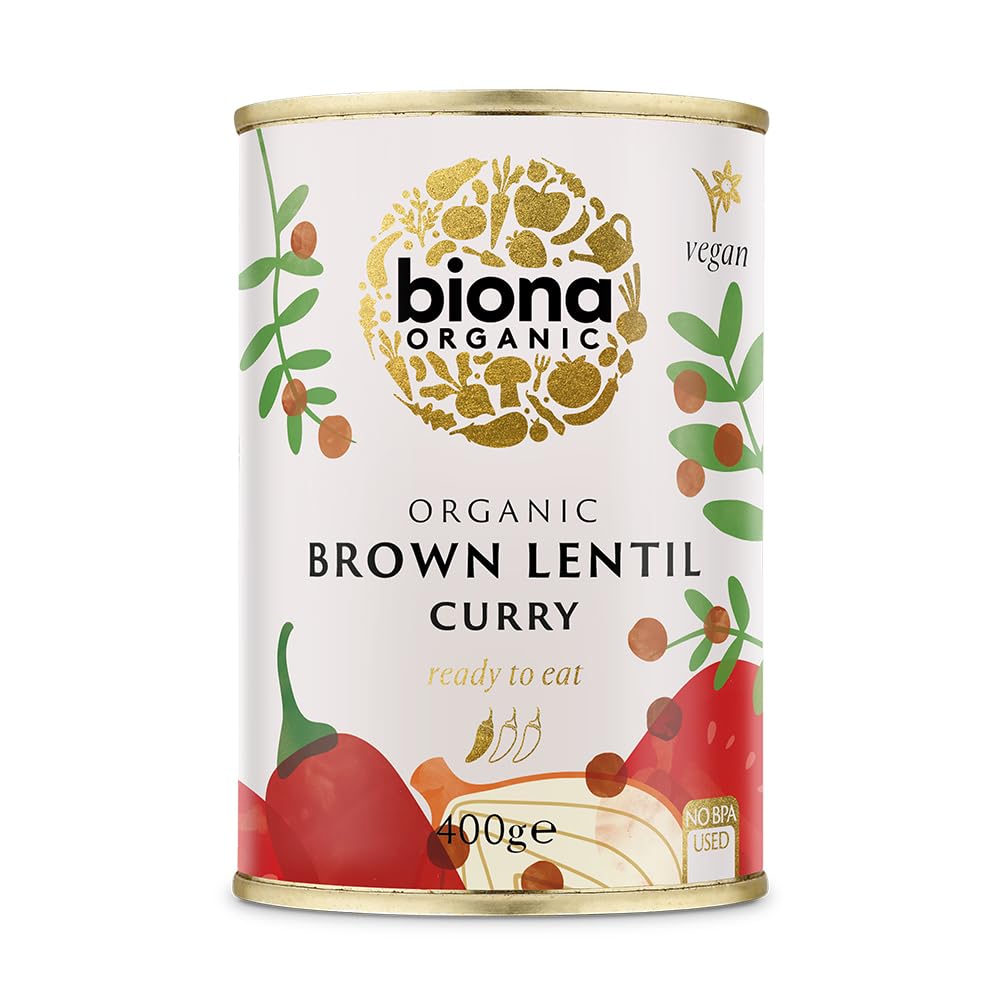 Biona Organic Brown Lentil Curry - 400g | Source of Protein | Vegan Friendly