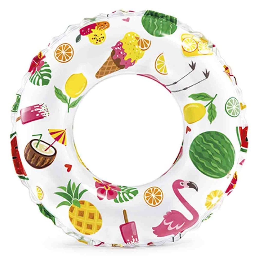 Intex Lively Print Swim Ring - 51cm Diameter | Multi-colour | Plastic