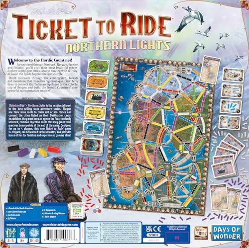 Asmodee Ticket to Ride - Northern Lights Board Game | Ages 8+ | 2-5 Players | 60 Min 2