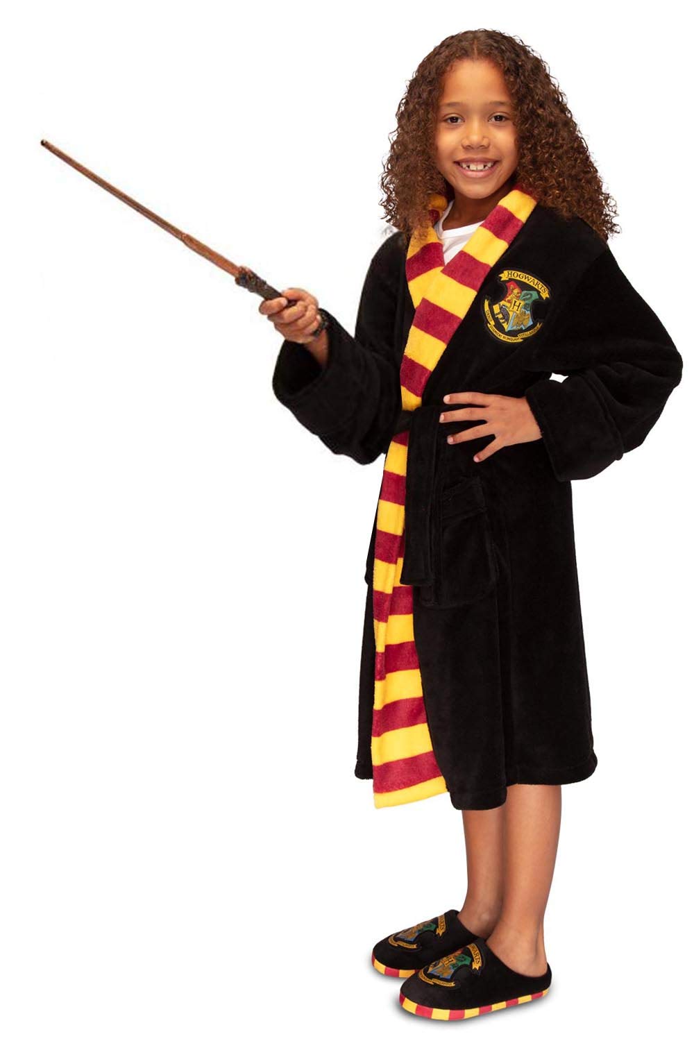 Groovy Harry Potter Hogwarts Kids Robe - Black | Polyester Flannel | Size 7-9 Years 3