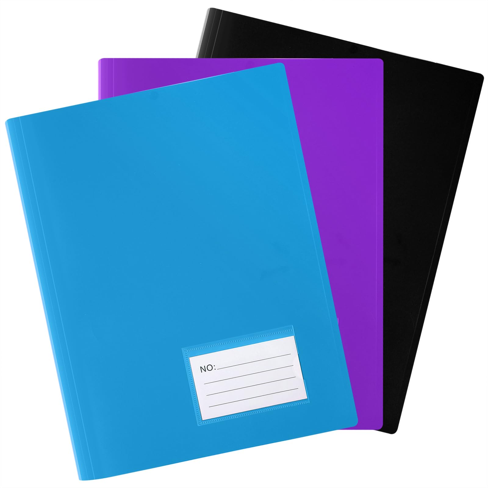 NORTHERN BROTHERS Project Folder - 110 Pockets A4 Display Book | Plastic, Black/Blue/Purple
