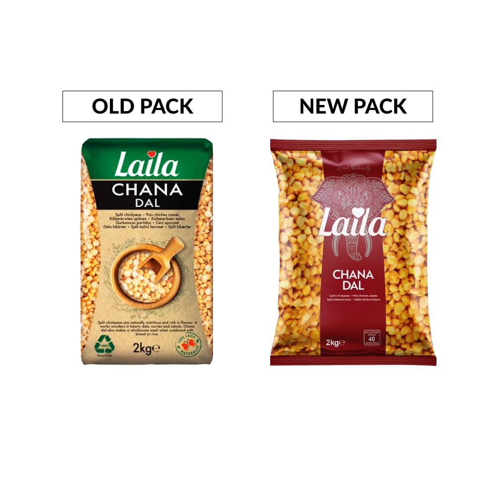 LAILA Chana Dal Split Chickpeas - 2 kg Pack | High in Protein & Fiber 2