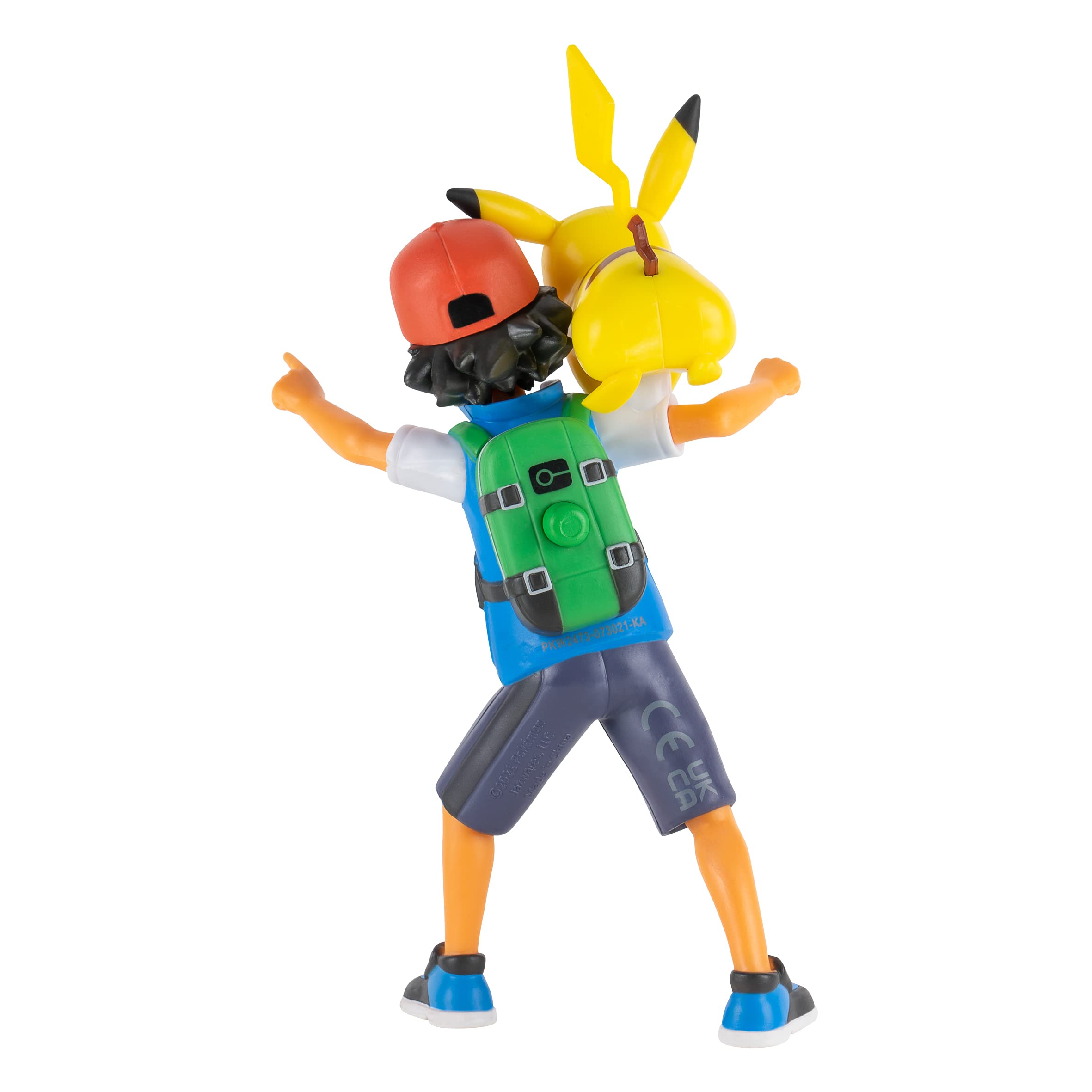 Pokémon Ash & Pikachu Battle Feature Action Figure Set | 4.5-Inch Ash, 2-Inch Pikachu | Ages 6+ 5