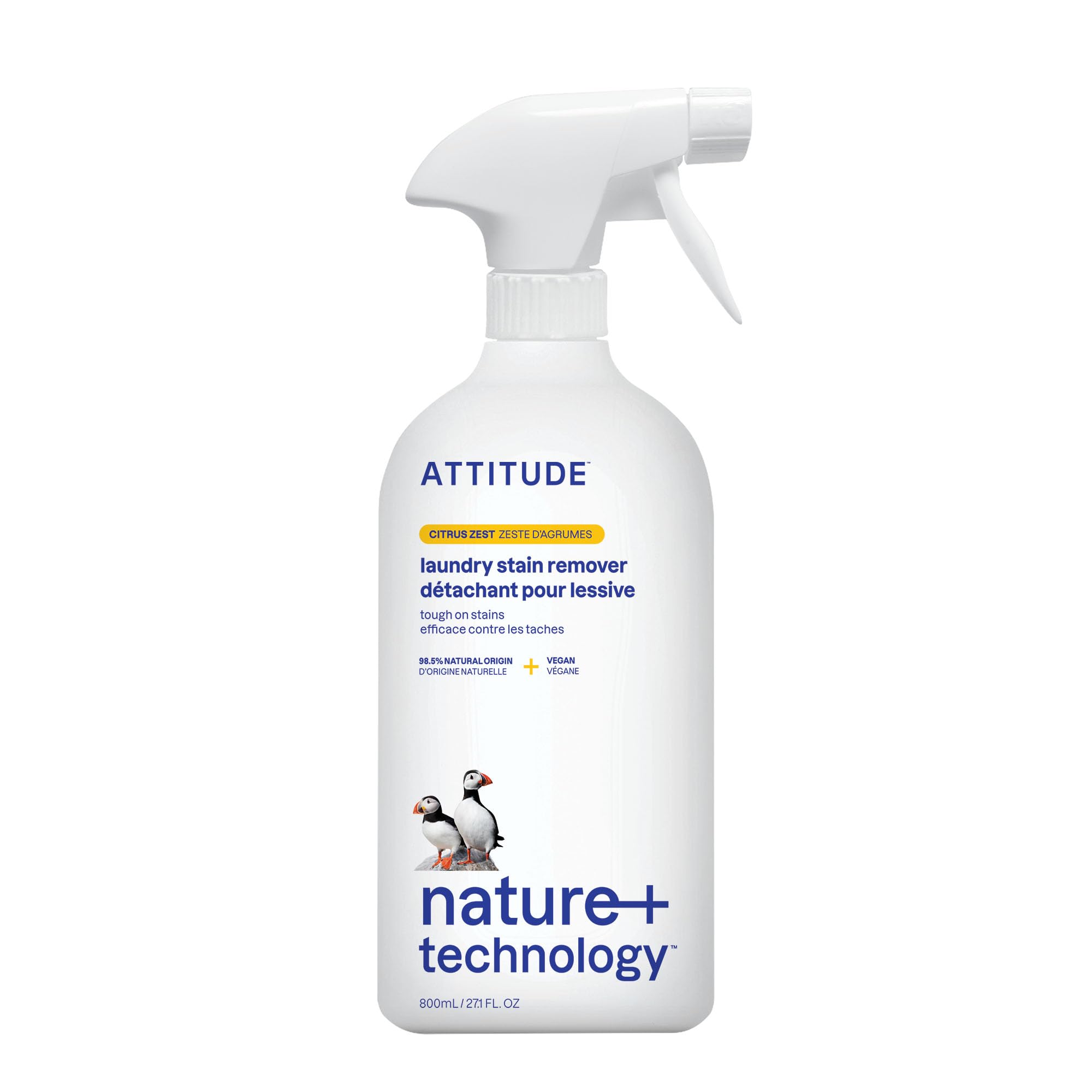 ATTITUDE Laundry Stain Remover - Plant-Based, Citrus Zest Scent, EWG Verified | 800 ml