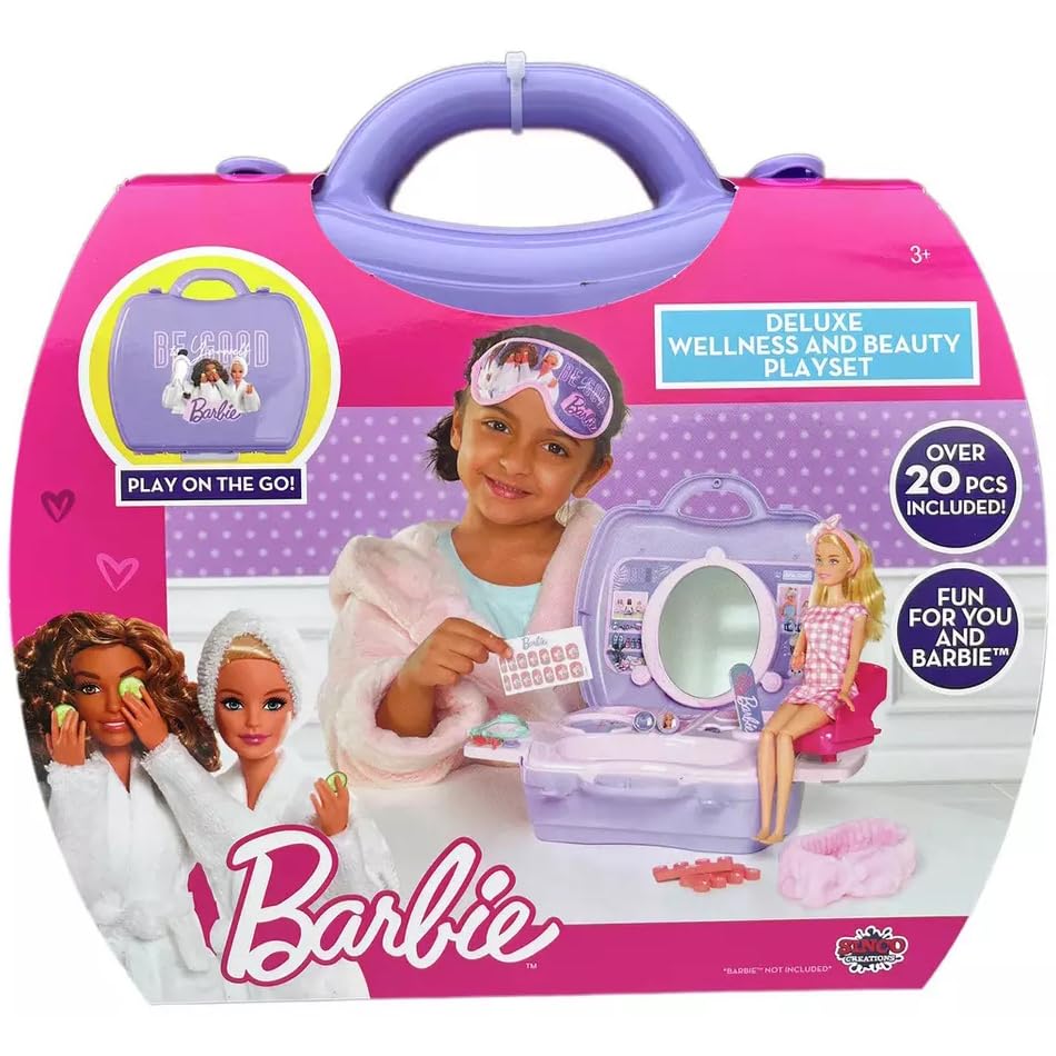 Sinco Creations Barbie Deluxe Wellness & Beauty Playset - 20 Piece, Pink, Plastic