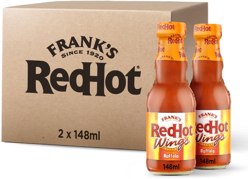 Frank's RedHot Buffalo Wings Sauce 148 ML, Pack of 2, Hot Chilli Sauce 1