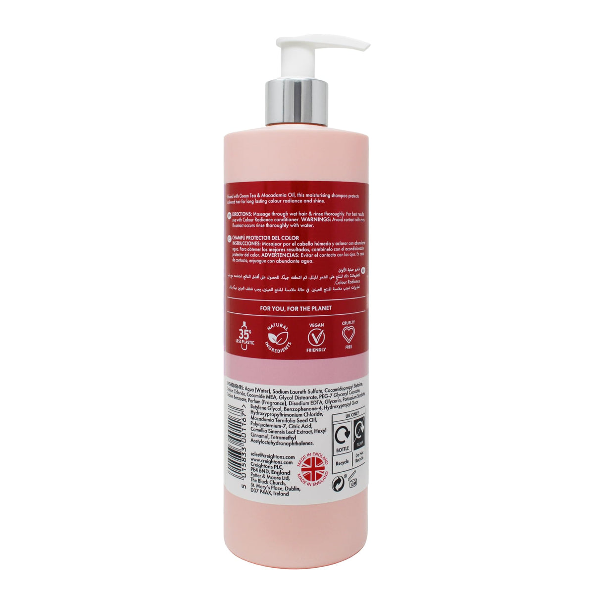 Creightons Professional Colour Radiance Shampoo - 500ml | Colour Protect & Shine | Green Tea & Macadamia Oil