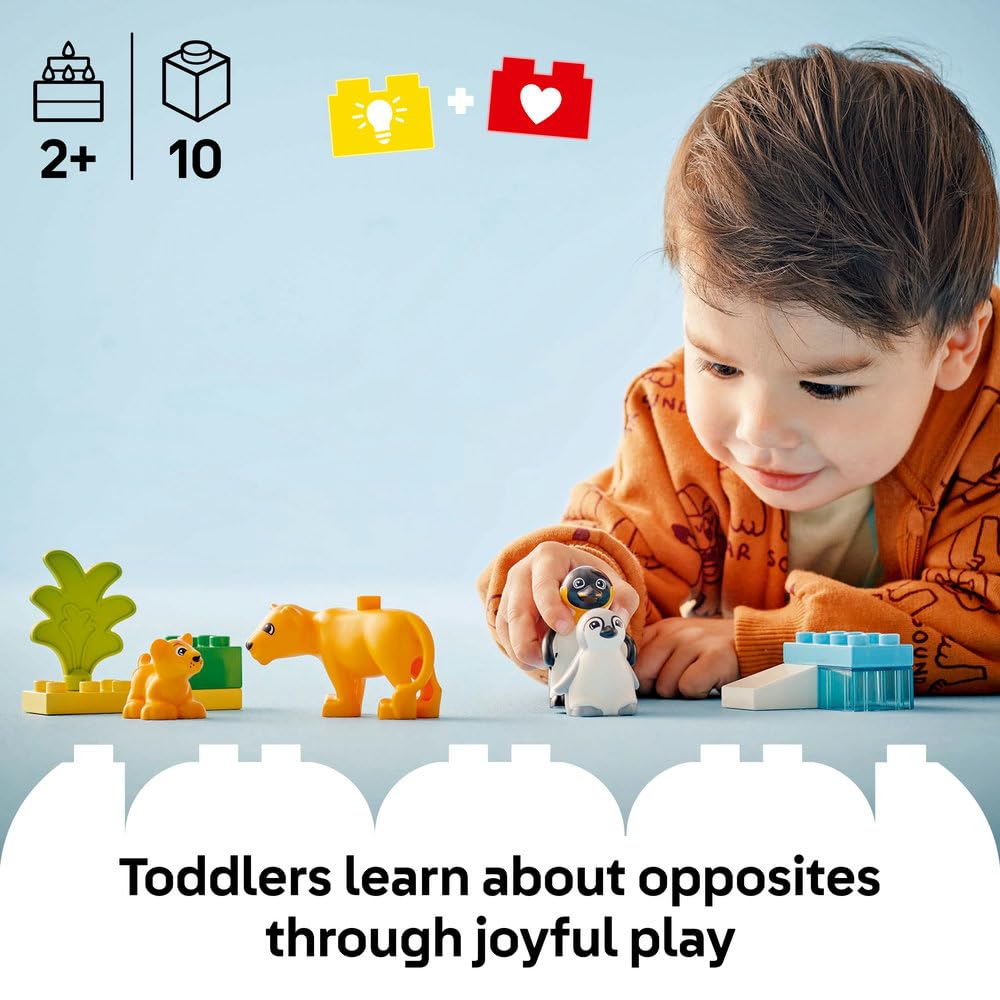 LEGO DUPLO Wild Animal Families: Penguins & Lions Educational Building Set for Toddlers 2+ 5