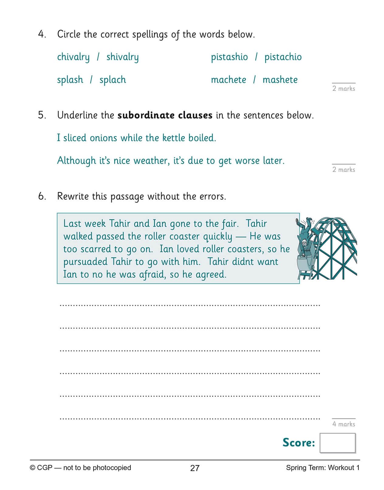 CGP KS2 English 10-Minute Weekly Workouts - Year 5 Study Aid | Paperback | English Language 3