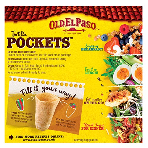Old El Paso Tortilla Pockets Mexican Wrap (223g, Pack of 4)