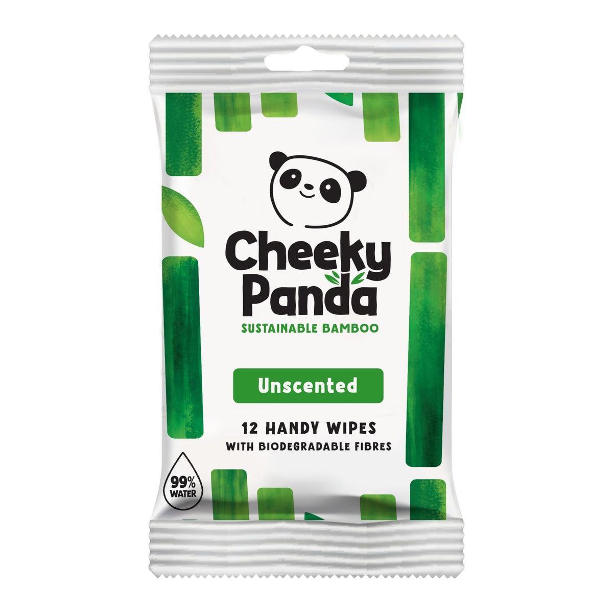 The Cheeky Panda Bamboo Hand Wipes - 12 Travel Wipes, Plastic-Free & Biodegradable