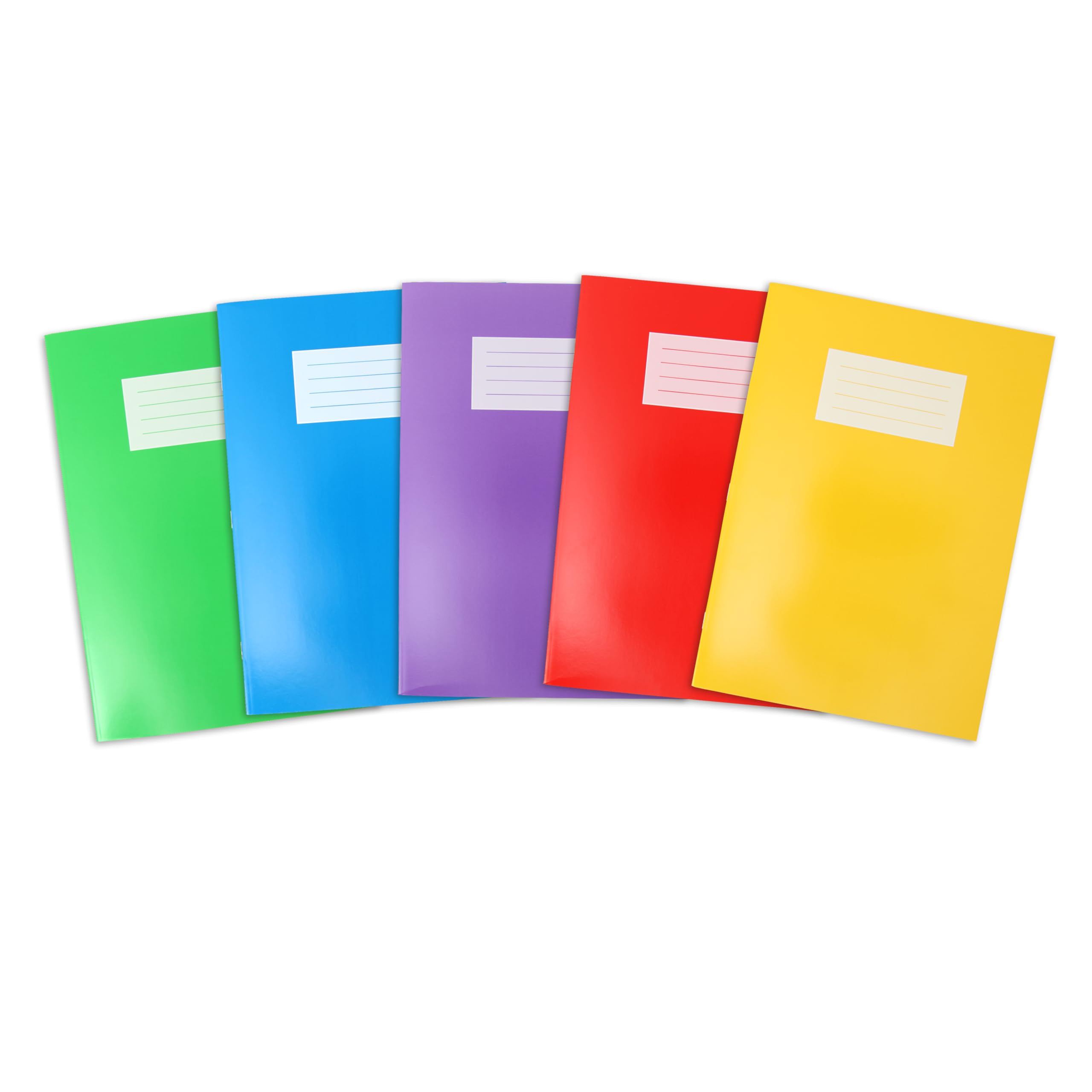 Oxford A4 Composition Notebooks - 80 Pages, 8mm Ruled with Margin | Pack of 5 Assorted Colours