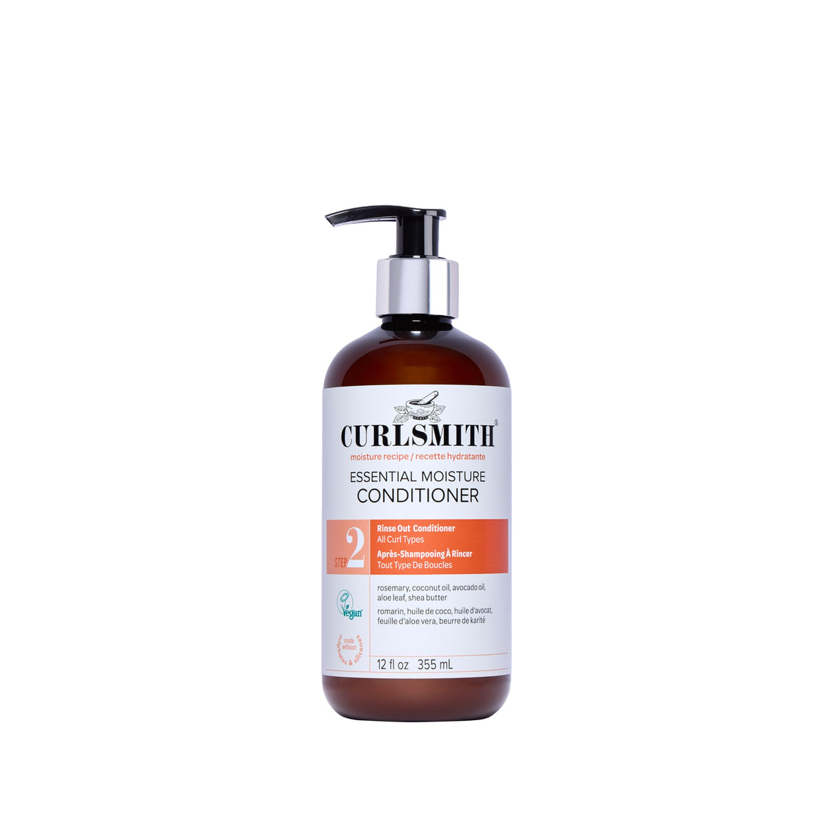 Curlsmith Essential Moisture Conditioner - Lightweight Frizz Control, Hydrating, Detangling | 355 ml