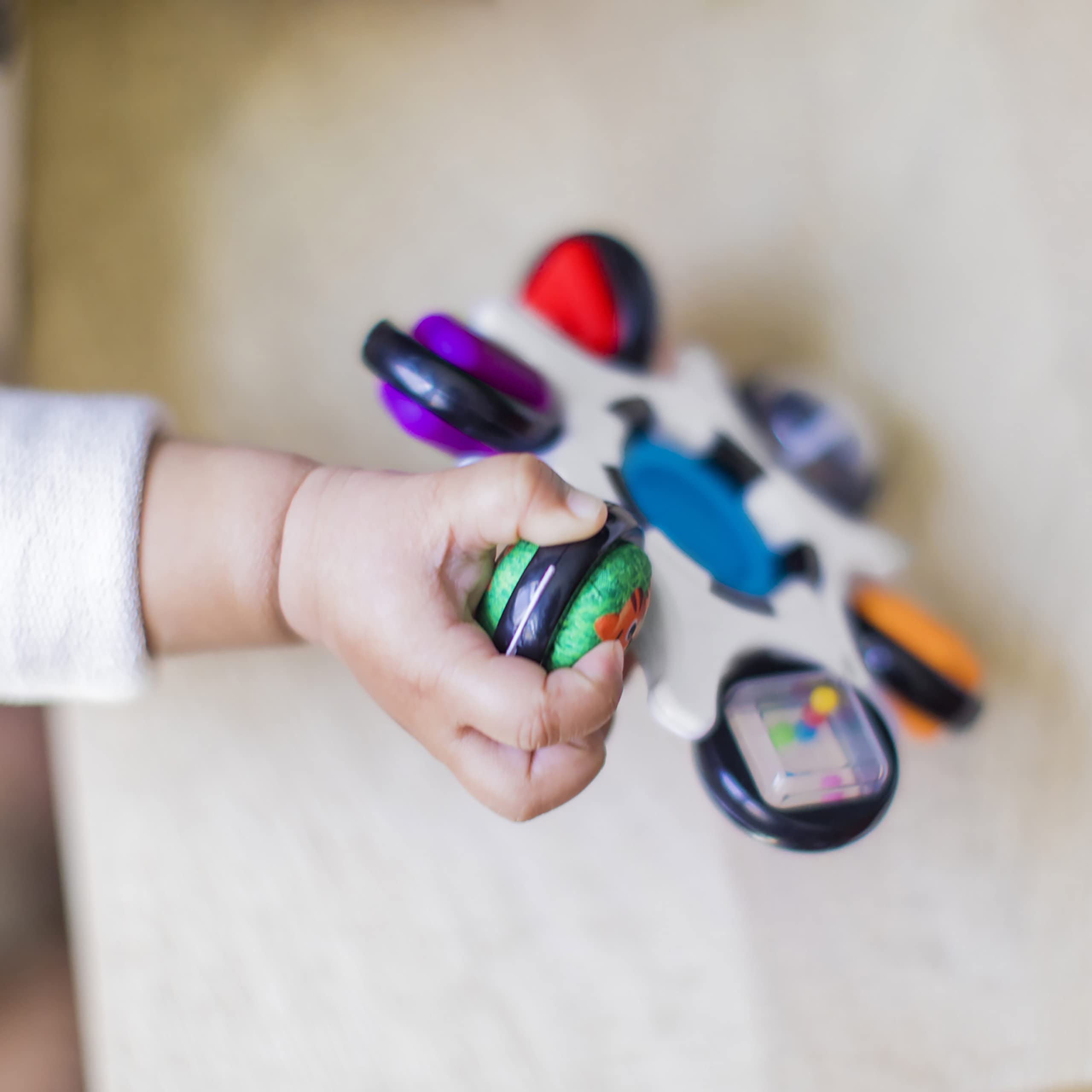 Baby Einstein Curiosity Clutch Fidget Sensory Toy and Pop It Rattle - 6-Activity Infant Toy for 3M+ 2
