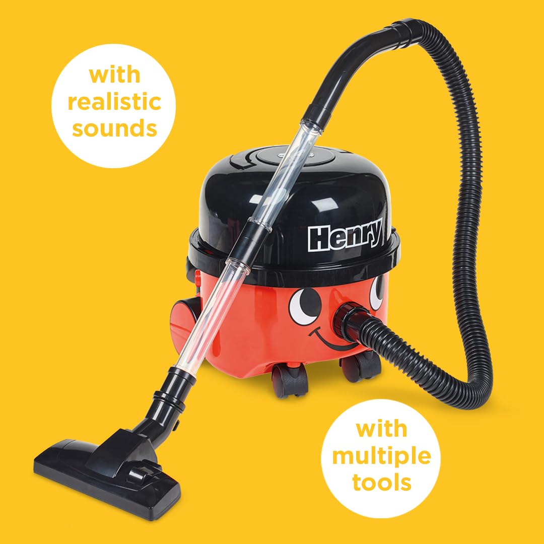 Casdon Henry Vacuum Cleaner Toy - Real Suction Function | Includes Nozzle Accessories | Ages 3+ 2