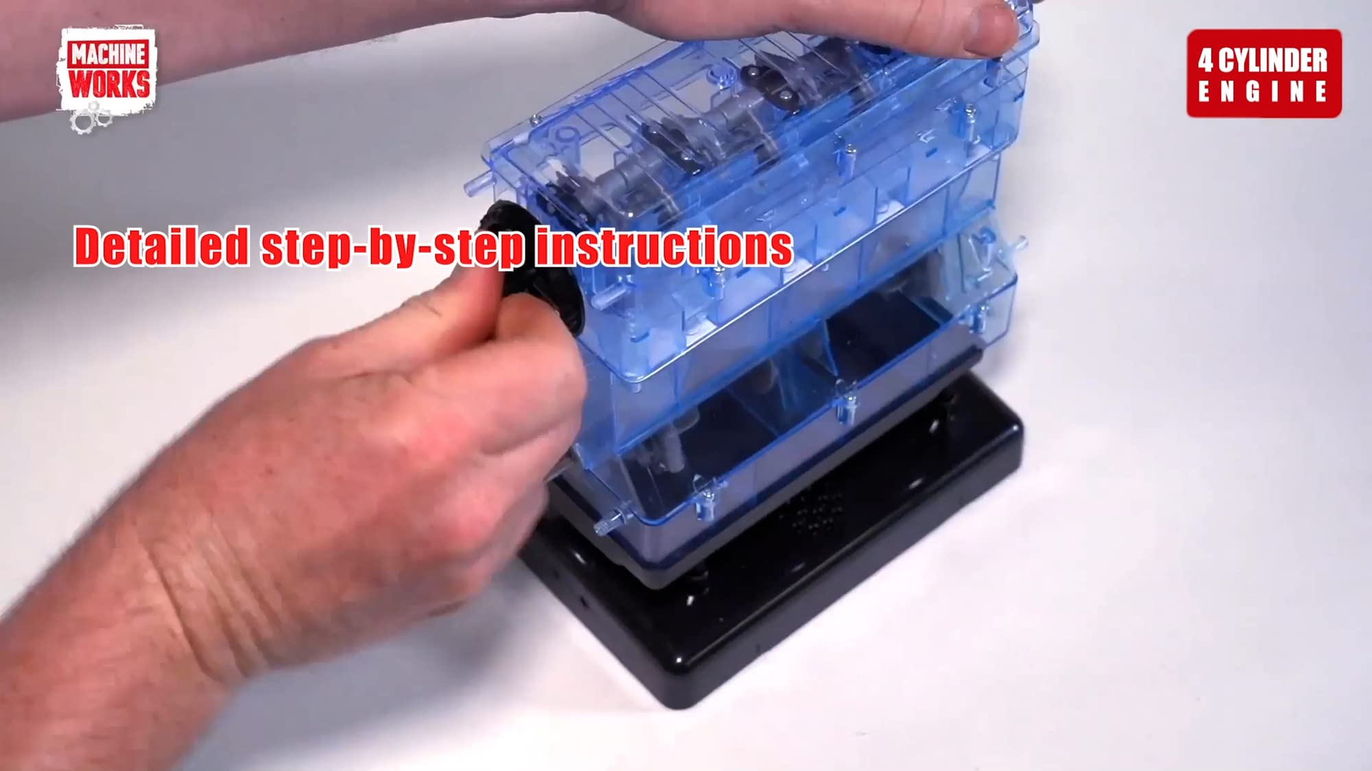 Machine Works 4-Cylinder Petrol Car Engine Replica Model - Build Your Own Engine Kit for Kids & Adults 2