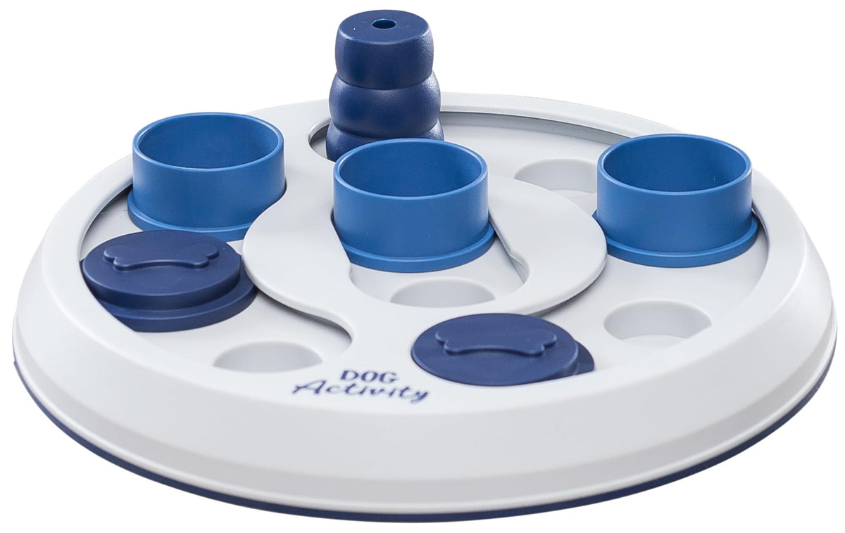 TRIXIE Dog Activity Flip and Fun Strategy Game - Ø 23 cm - White/Blue