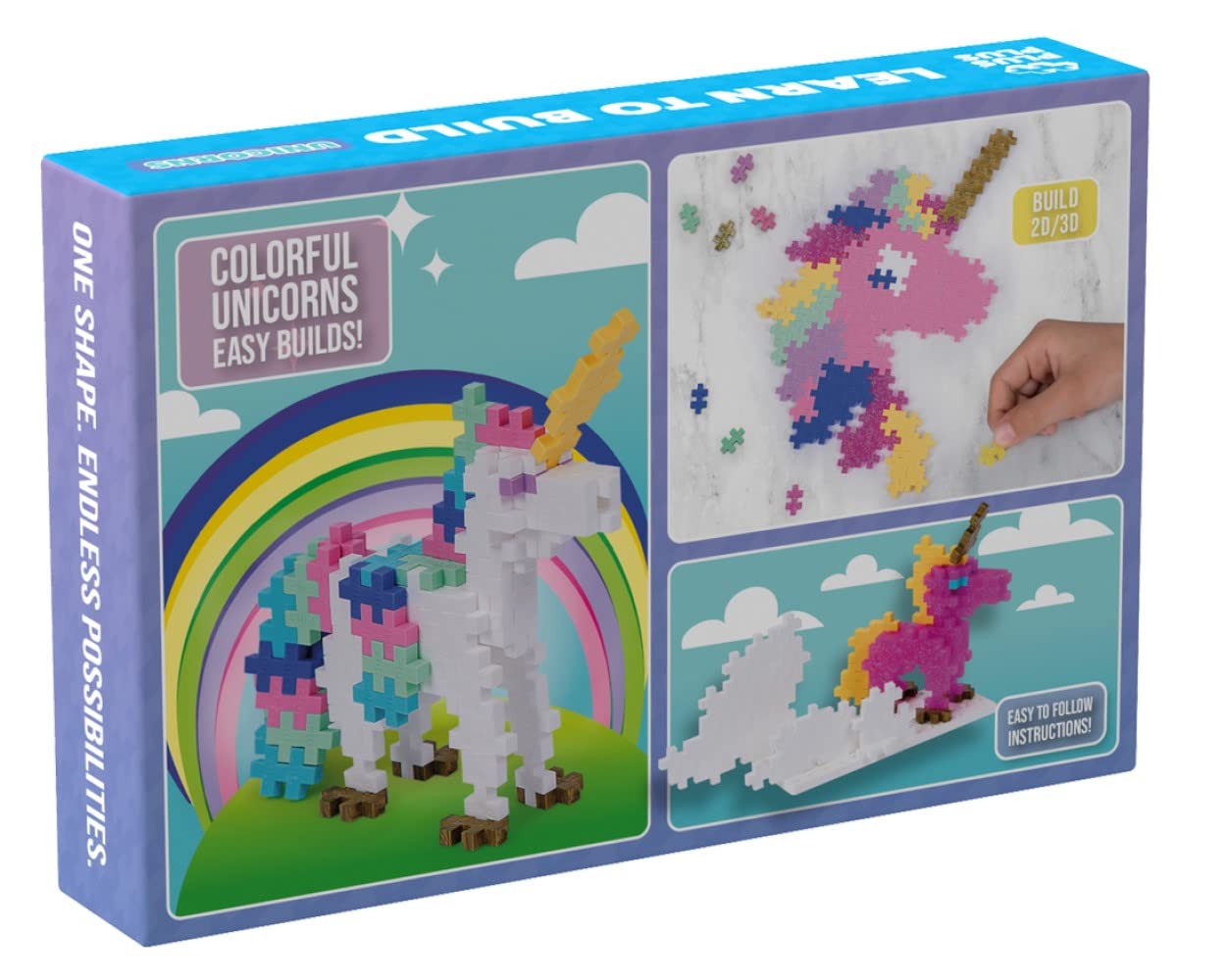 PLUS PLUS Learn to Build Unicorns Building Set - 275 Pieces, Ages 5+ 4