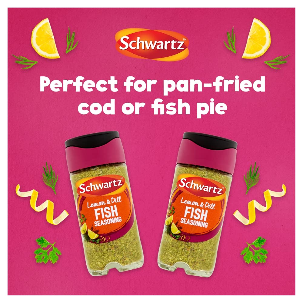Schwartz Lemon & Dill Fish Seasoning 55g Jar - Pack of 6 2