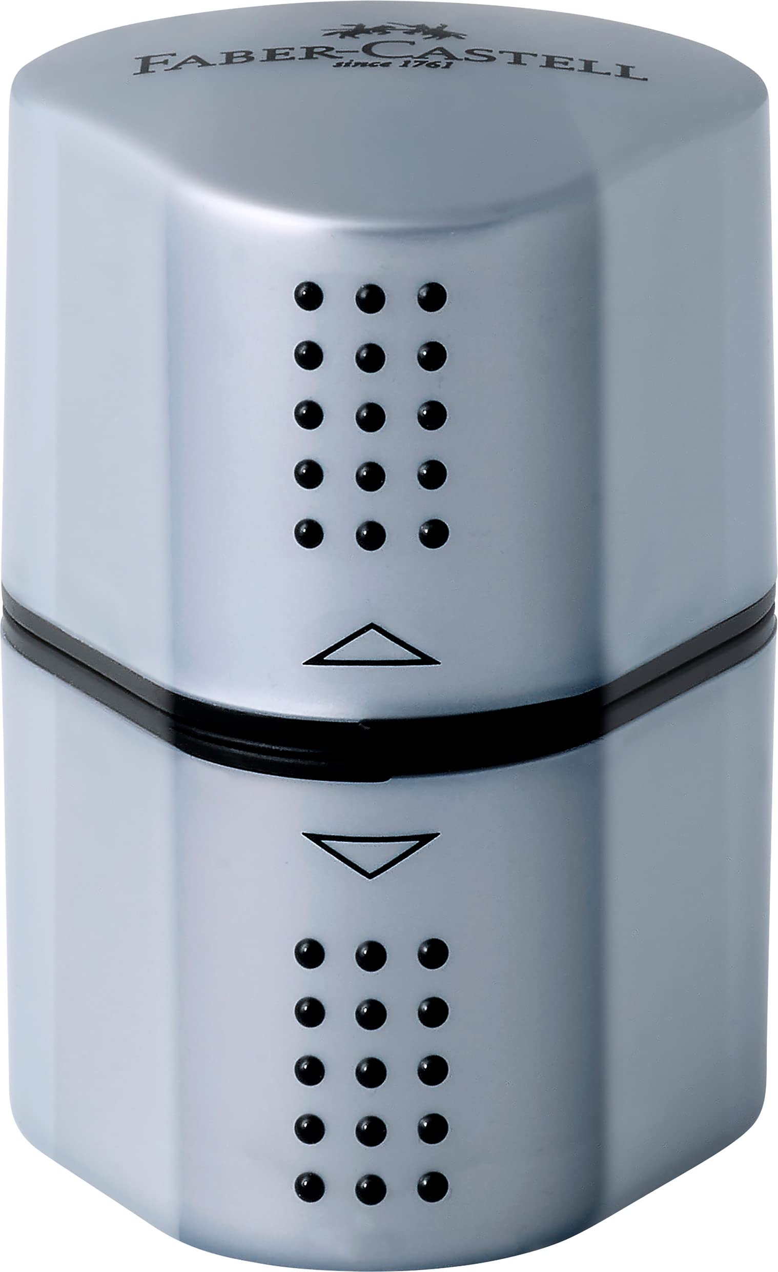 Faber-Castell Trio Pencil Sharpener - GRIP 2001 | Silver | For Graphite & Jumbo Pencils 1