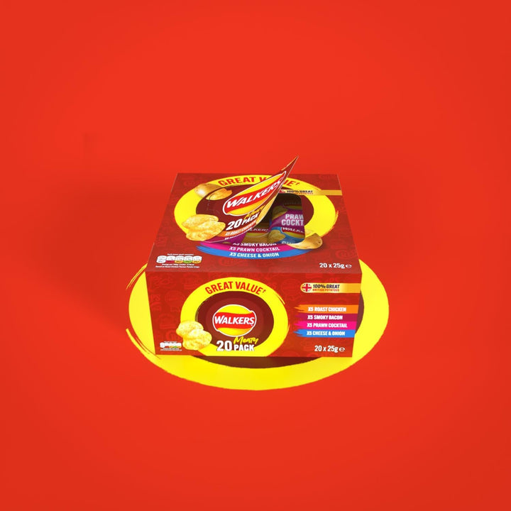Walkers Meaty Variety Multipack Crisps 20x25g