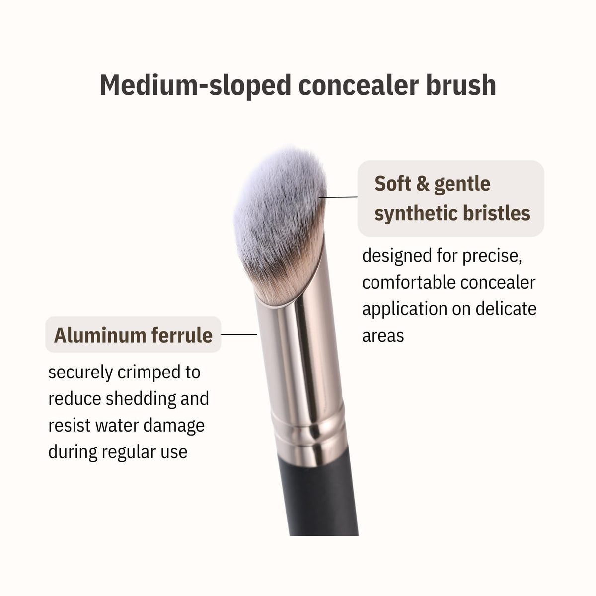 ENERGY 270s Medium-Angled Concealer Brush for Under-Eye & Precise Coverage