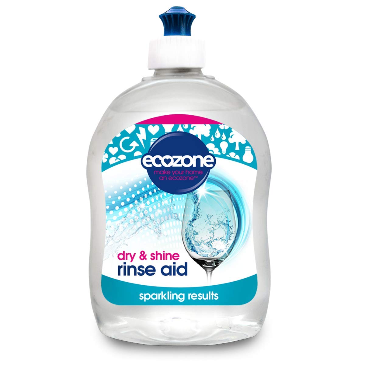 Ecozone Rinse Aid for Dishwashers - Natural Formula, Streak-Free Finish | 500 ml