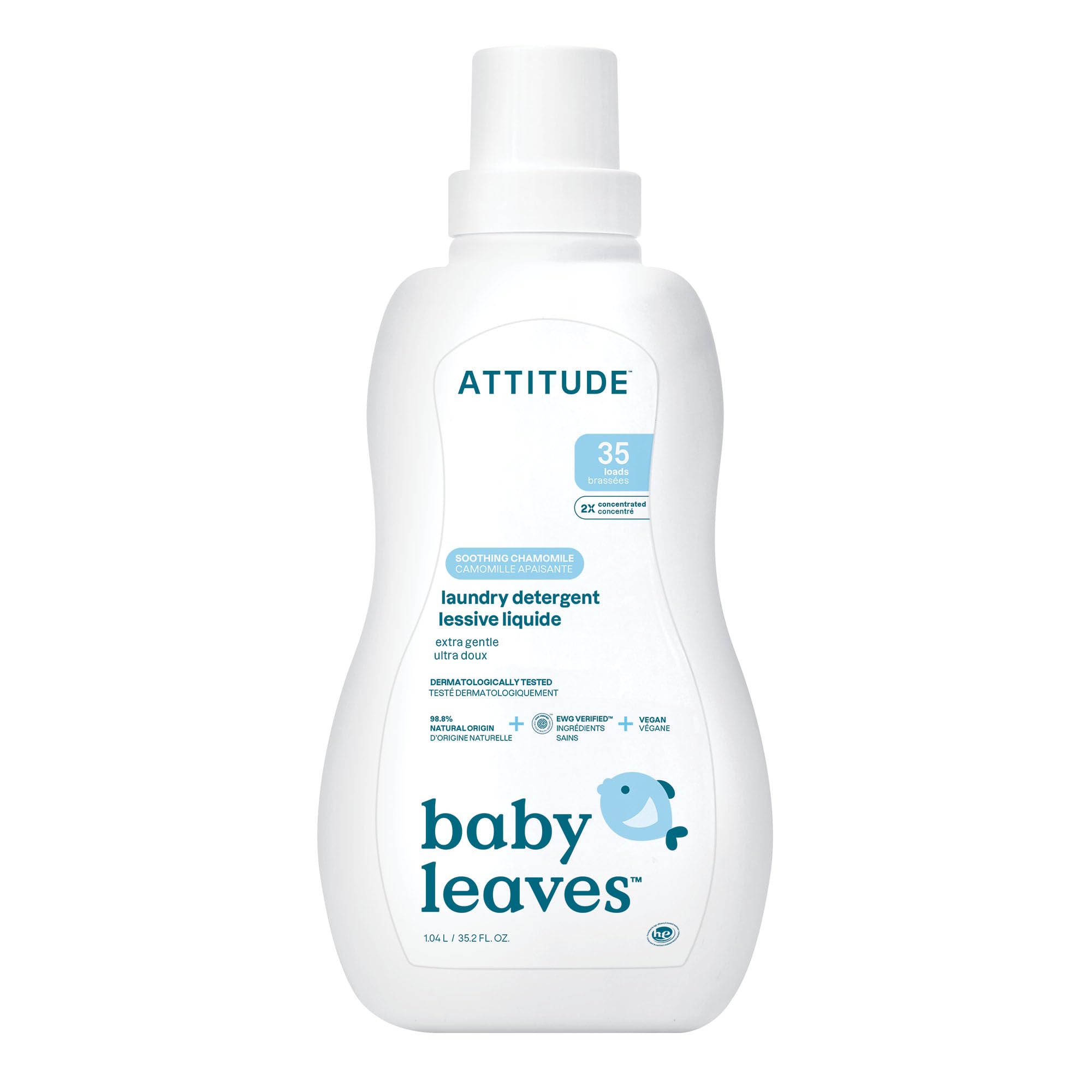 ATTITUDE Baby Laundry Detergent Liquid, EWG Verified, Chamomile Scent, 1.04 L 1