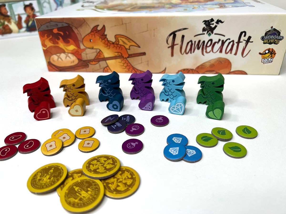 Lucky Duck Games Flamecraft Board Game | English Version | Strategy Worker Placement Game