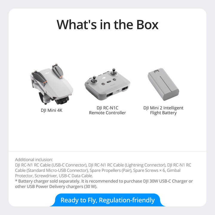 DJI Mini 4K Drone with 4K Camera, 3-Axis Gimbal, Under 249g, 10km HD Transmission - 4K