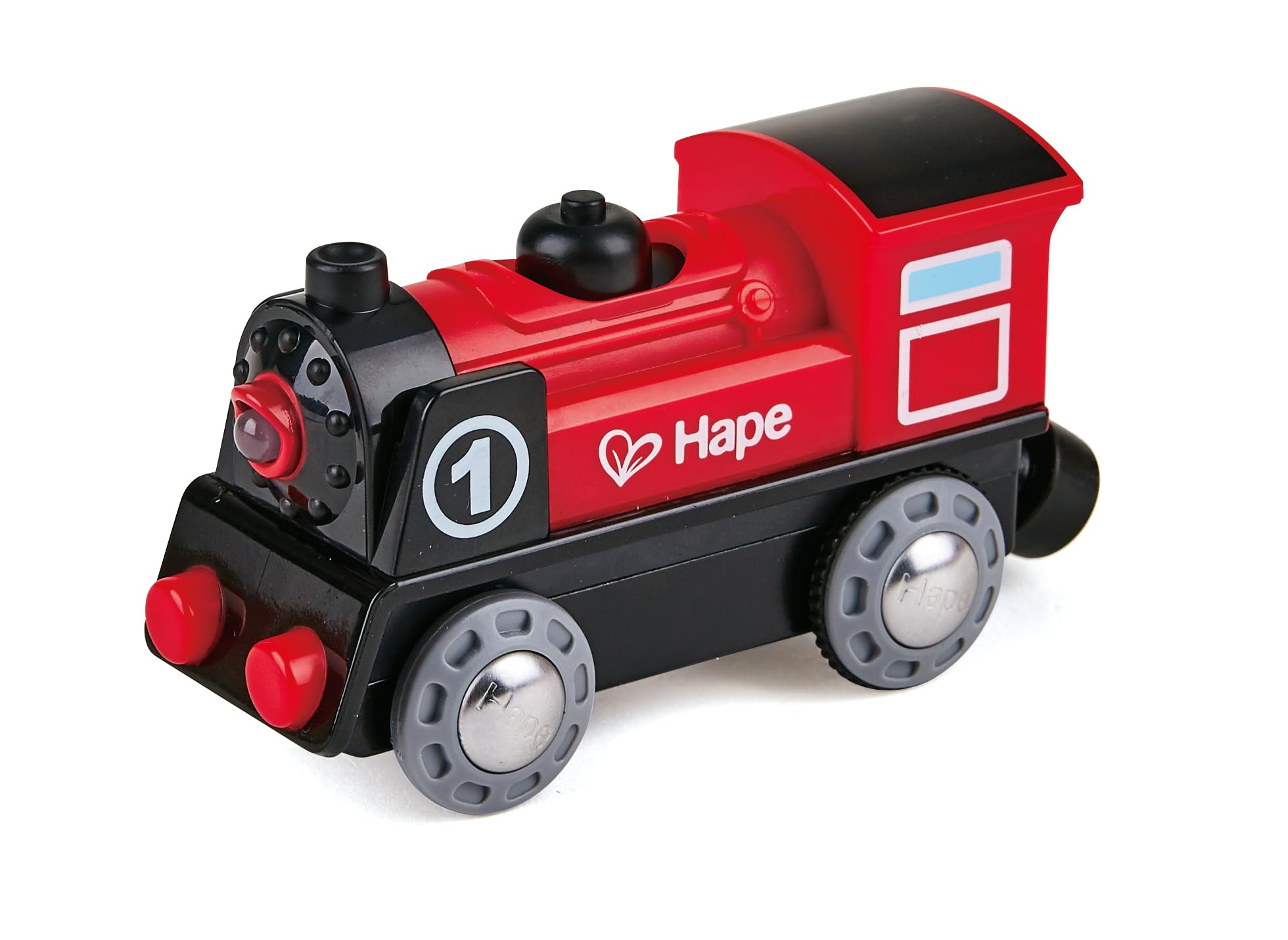 Hape E3703 Battery Powered Train Engine - Forward/Reverse, Light-Up Headlight | Ages 3-8