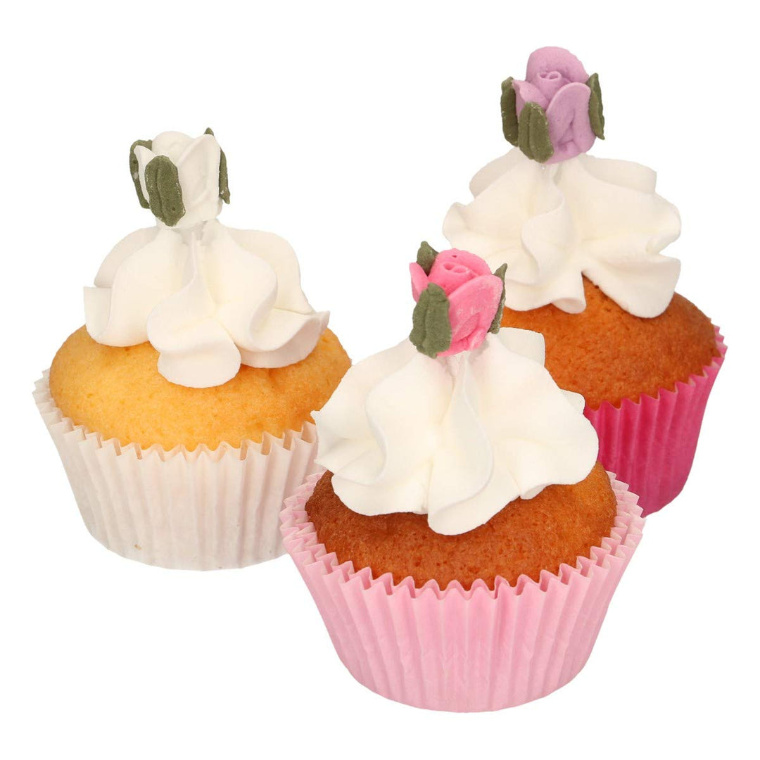 FunCakes - Sugar Decorations Roses with Leaves Ready to Use for Cake Decorating