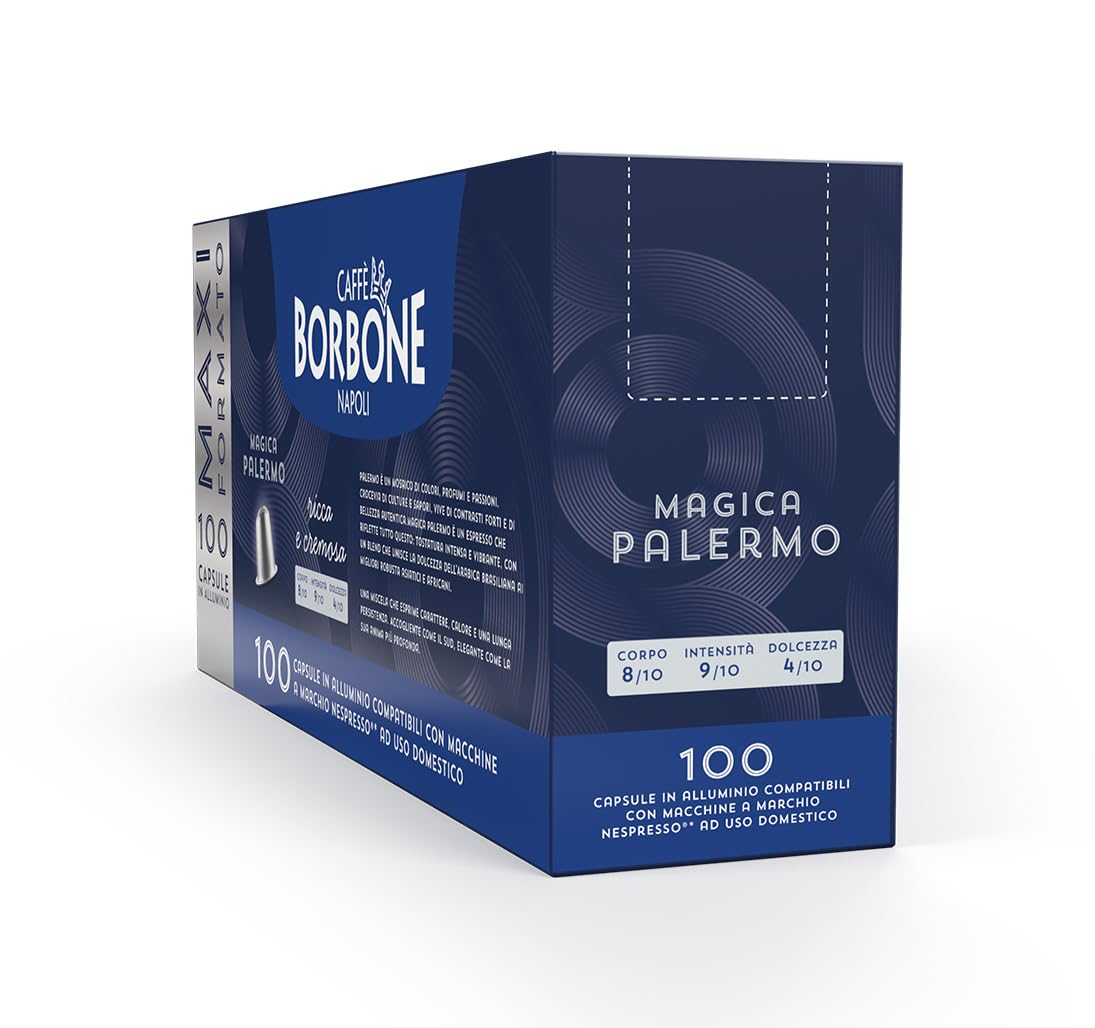 CAFFÈ BORBONE Magica Palermo Blend Coffee Capsules - 100 Aluminium Pods | Intensity 9 6