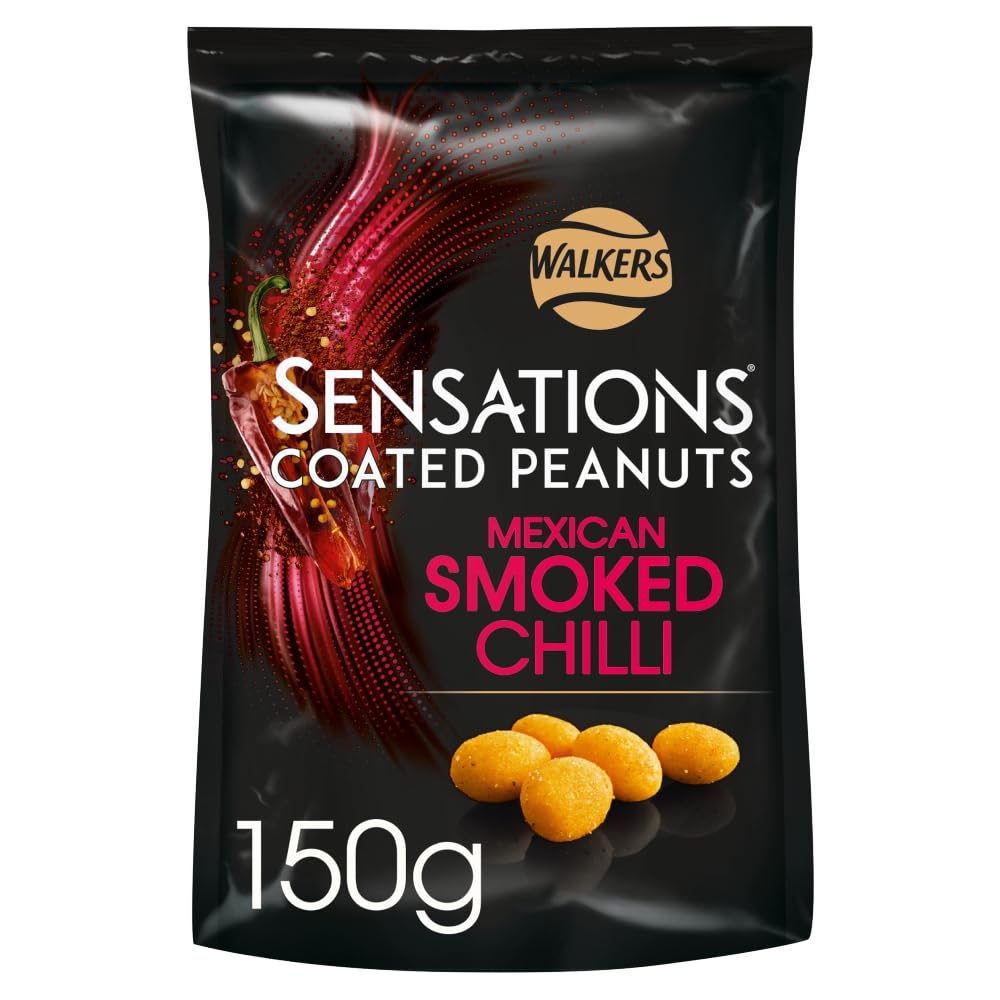 Sensations Smoked Chilli Coated Sharing Peanuts - 150g Snack Pack | Suitable for Vegetarians