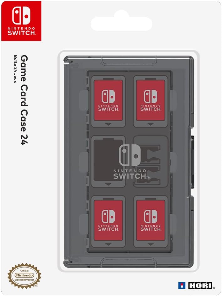 HORI Nintendo Switch Game Card Case - 24-Slot Storage with Micro SD Holder - Black 1