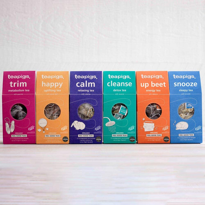 teapigs Happy Tea with Lemon Balm, 15 Biodegradable Tea Temples, Organic Herbal Infusion