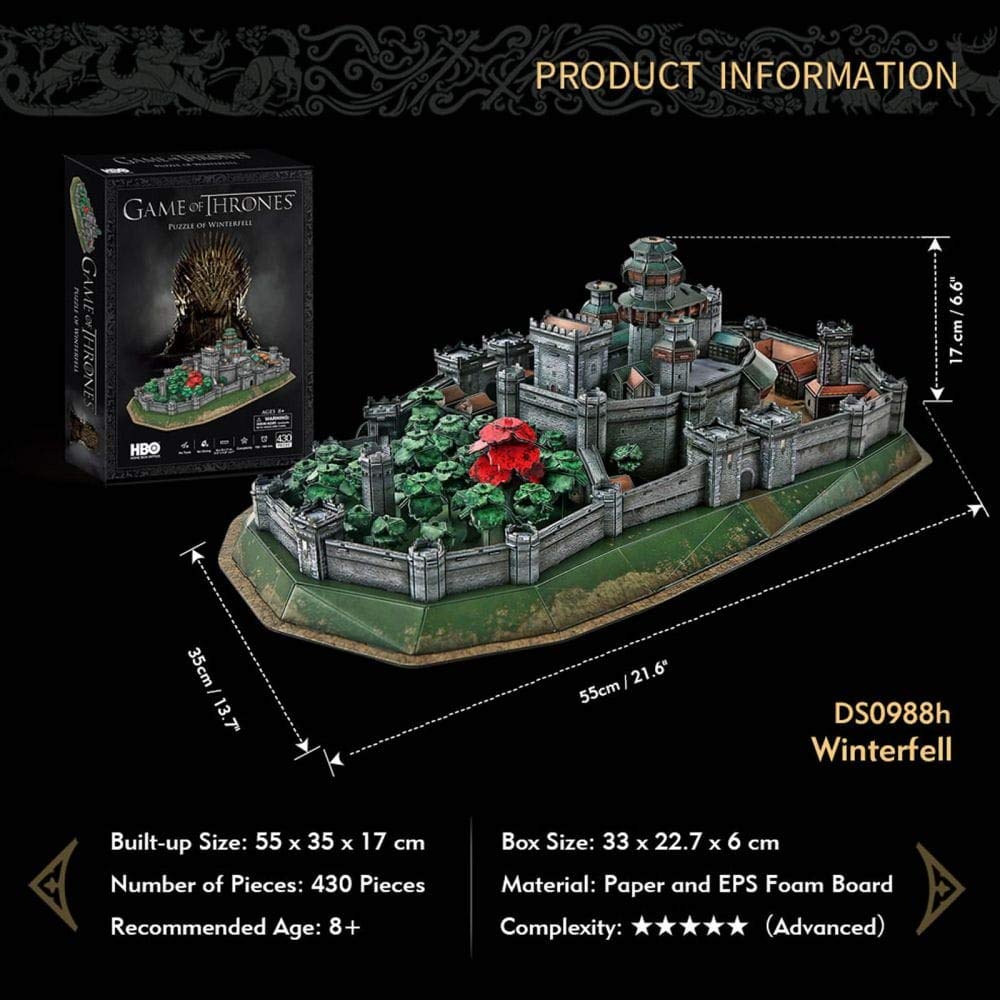 Game of Thrones Winterfell 3D Puzzle - 430-Piece Building Kit for Ages 8+ 10