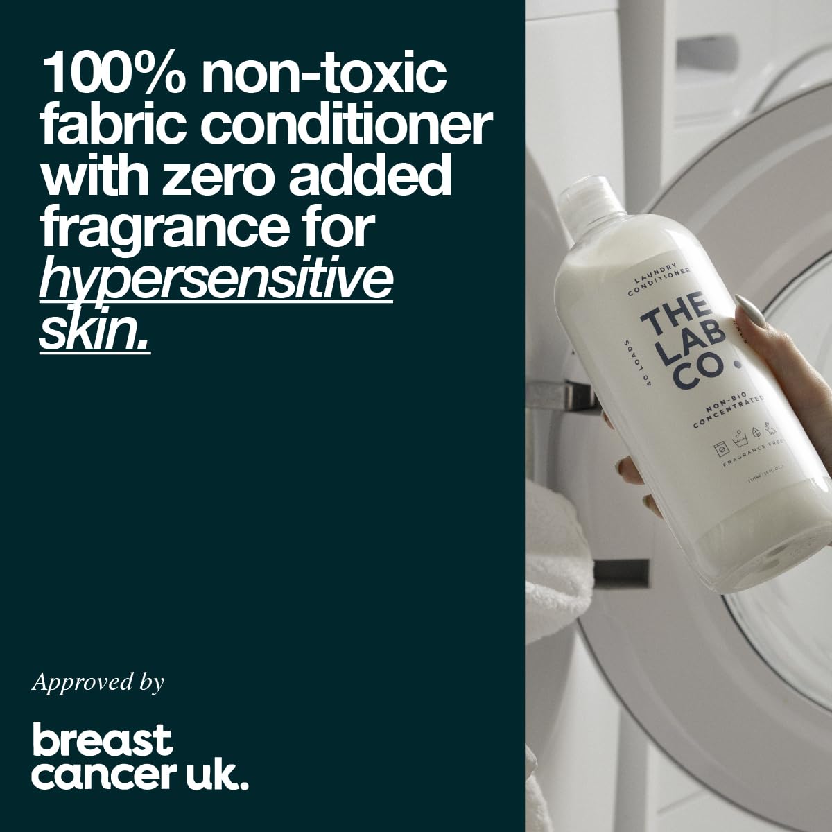 The Lab Co. Fragrance Free Liquid Fabric Softener | Non-Bio | 1L | Up to 40 Washes 2