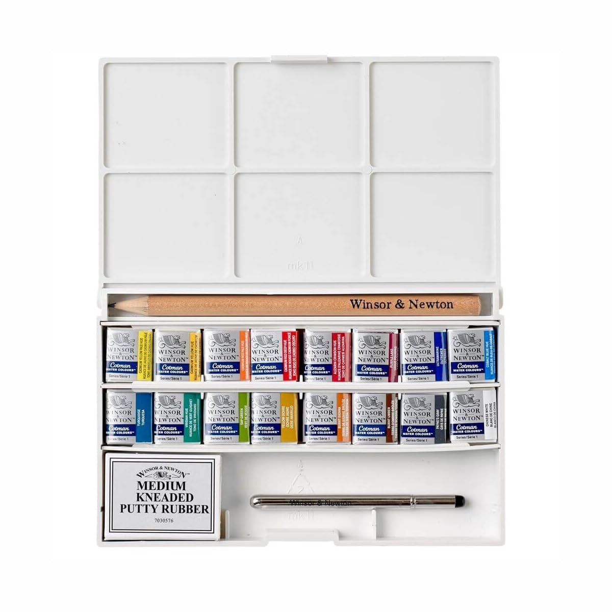 Winsor & Newton Cotman Watercolour Paint Set - 16 Half Pans | Travel Brush Included | Excellent Lightfastness 1