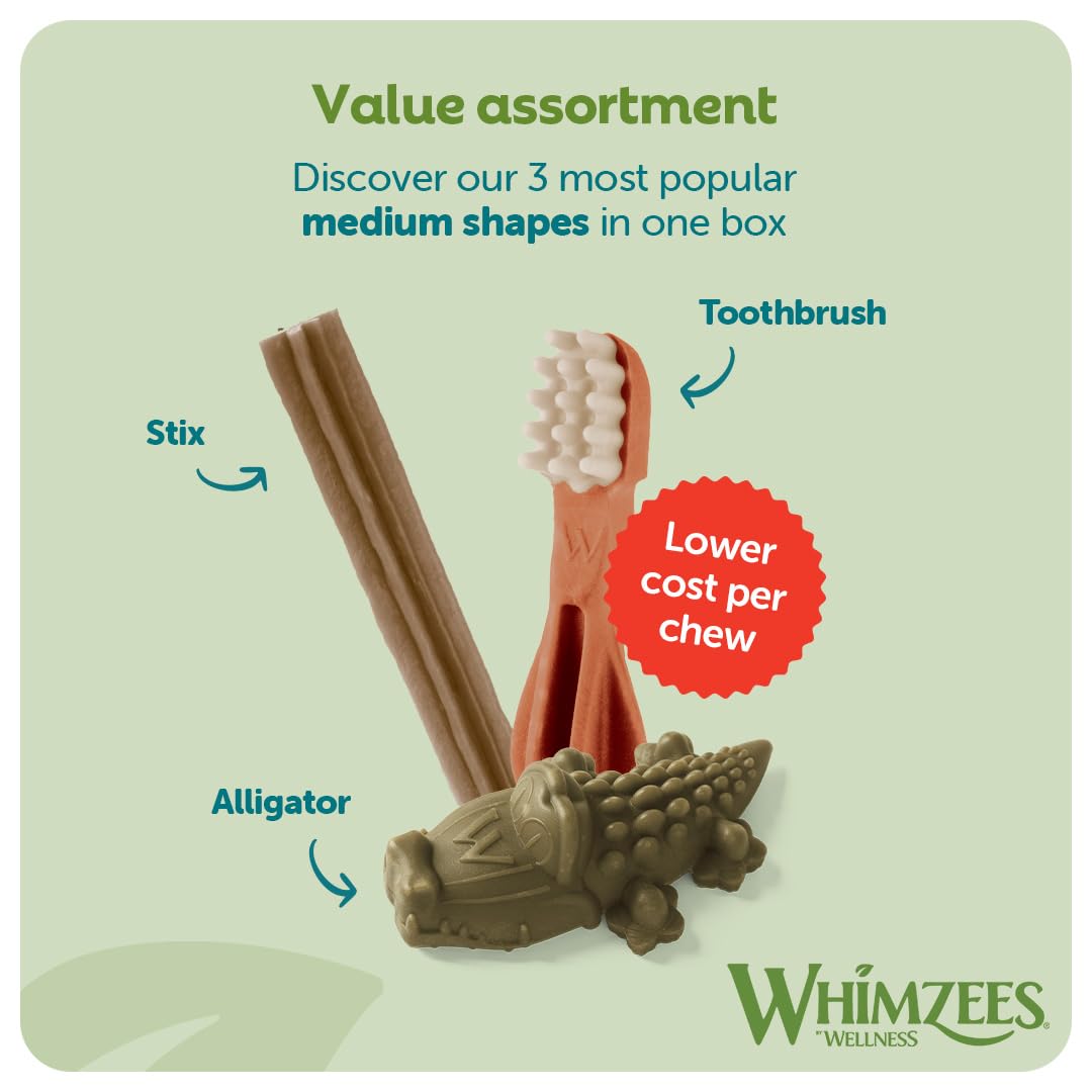 WHIMZEES Variety Box Dental Sticks for Medium Dogs | 28 Count | Low Calorie