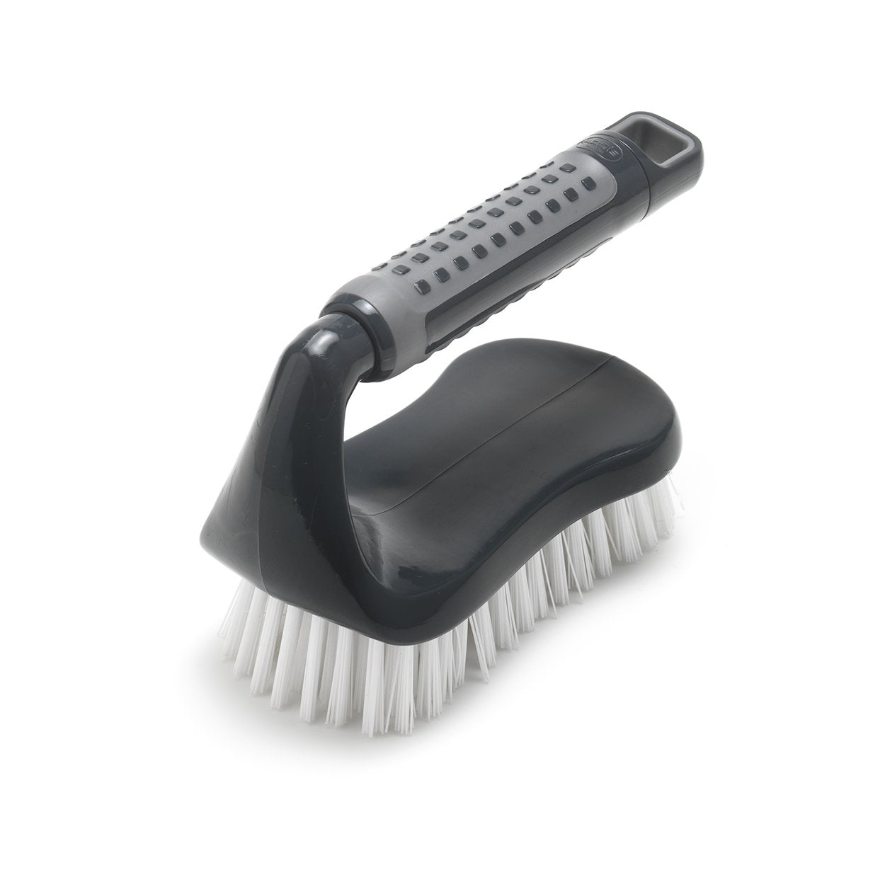 Addis ComfiGrip Floor Scrub Brush - Stiff Bristle | Iron Handle | Metallic Graphite